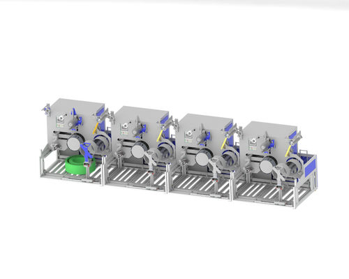 Volledig automatische PET-bandwinder met maximaal OD 820 mm en geïntegreerd automatisch palletiseringssysteem