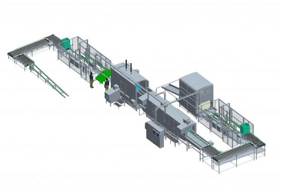 Continu-robotic-palletiseringssystemen met palletstacker