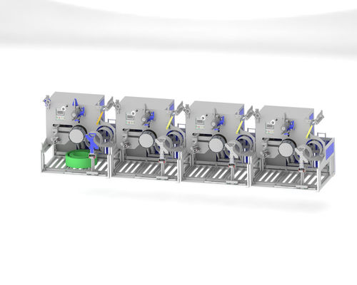 Automatische PET-band wikkelmachine met 80 kg capaciteit, dubbele servomotor en palletiseersysteem